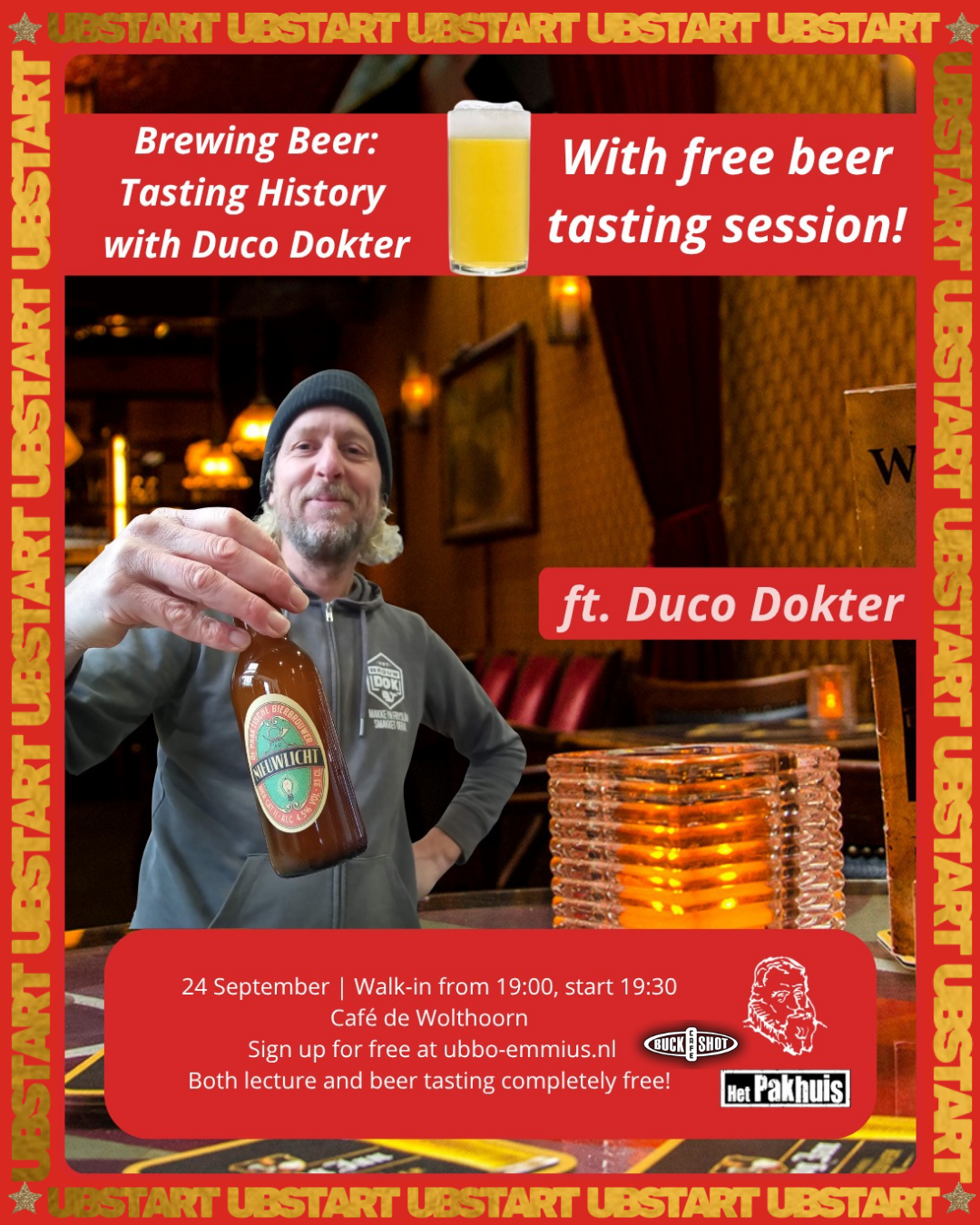 Ubstart: Brewing Beer, Tasting History with Duco Dokter + free beer tasting session!